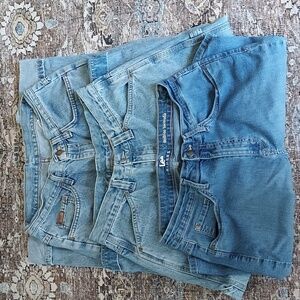 3 Pair Bundle of Size 8 Lee Denim Jean Cuffed Cropped Pants & Shorts